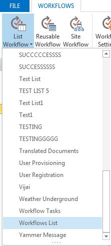 Click on List Workflow